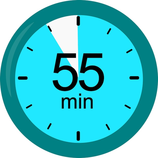 Vector gráficos vectoriales de reloj de 55 minutos