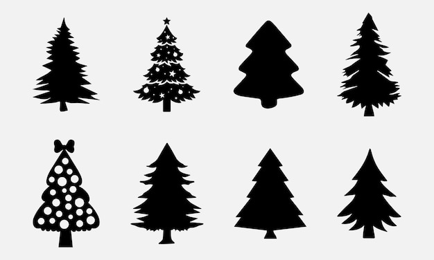 Gráficos vectoriales de la silueta de los árboles de Navidad