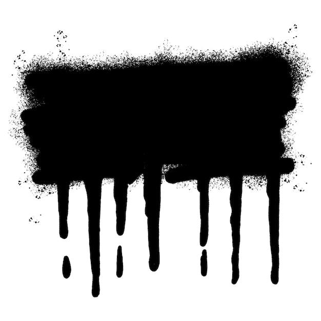 grafiti Líneas pintadas en spray salpicaduras de tinta negra aisladas sobre un fondo blanco