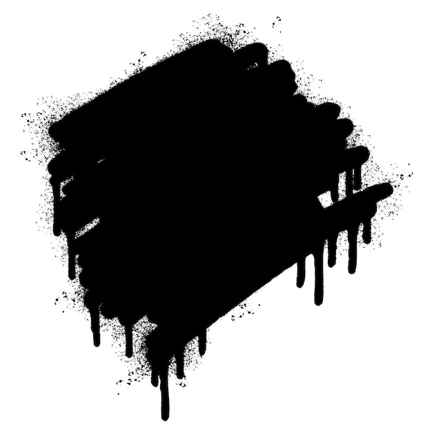 grafiti Líneas pintadas en spray salpicaduras de tinta negra aisladas sobre un fondo blanco