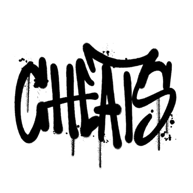 El grafiti vectorial con pintura en spray es una ilustración vectorial aislada.