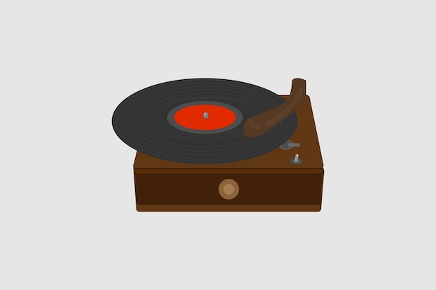 gramófono portátil clásico con disco