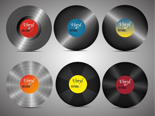 Vector gramófono realista o disco de vinilo disco de plástico clásico de audio