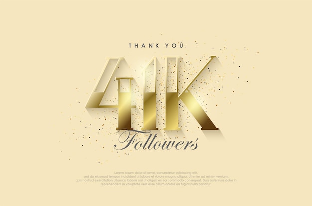 Un gran agradecimiento a los 41.000 seguidores con un diseño dorado de lujo brillante.