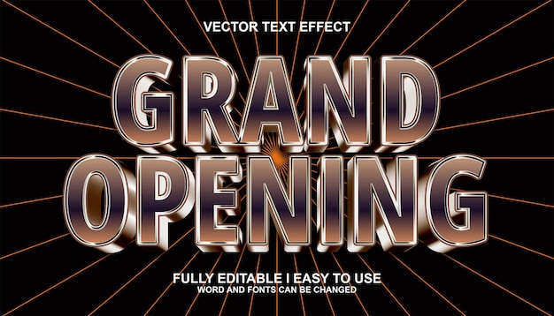 Gran apertura 3D efecto de texto vectorial editable efecto de texto de estilo de apertura