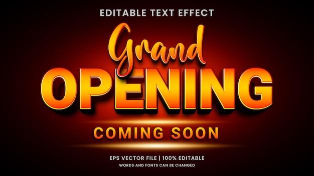 Gran apertura efecto de texto editable en 3D