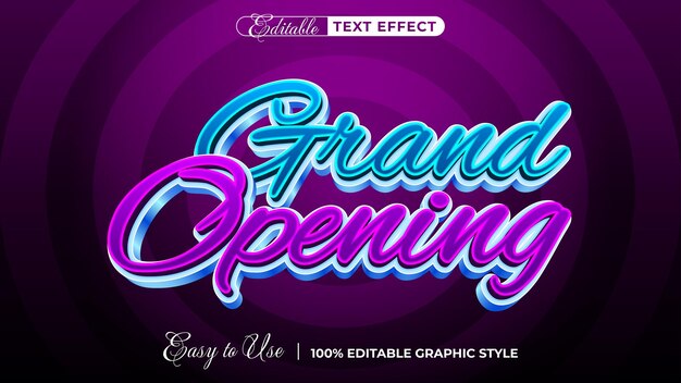 Gran apertura Efecto de texto editable Estilo de fuente