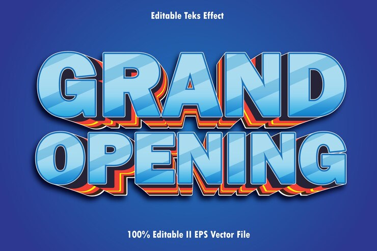 Vector gran apertura efecto de texto editable estilo de gradiente de embozo 3d