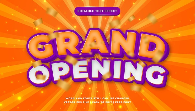 Gran apertura del efecto de texto