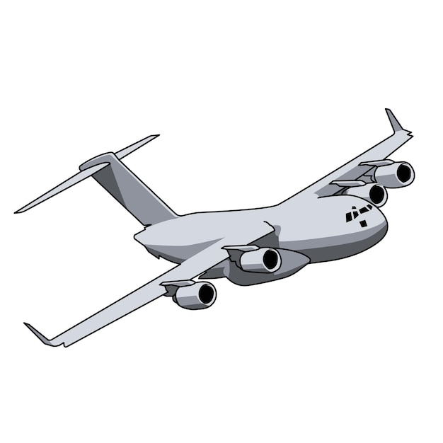 gran avión militar de transporte globo vector maestro