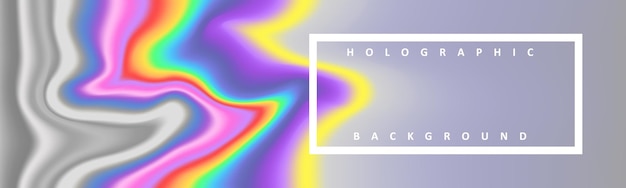 Gran banner brillante moderno con fondo de efecto holográfico