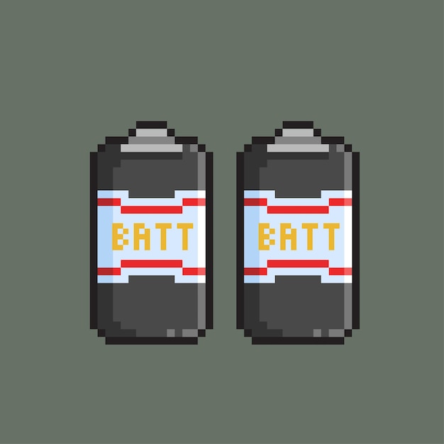 Gran batería en estilo pixel art