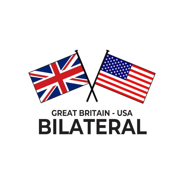 Vector gran bretaña estados unidos relación bilateral país bandera icono diseño del logotipo