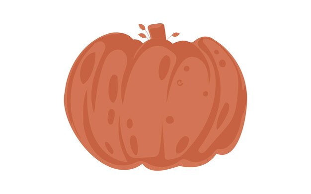 Esta gran calabaza se puede utilizar para decoraciones de otoño y Halloween Estilo de dibujos animados Ilustración vectorial