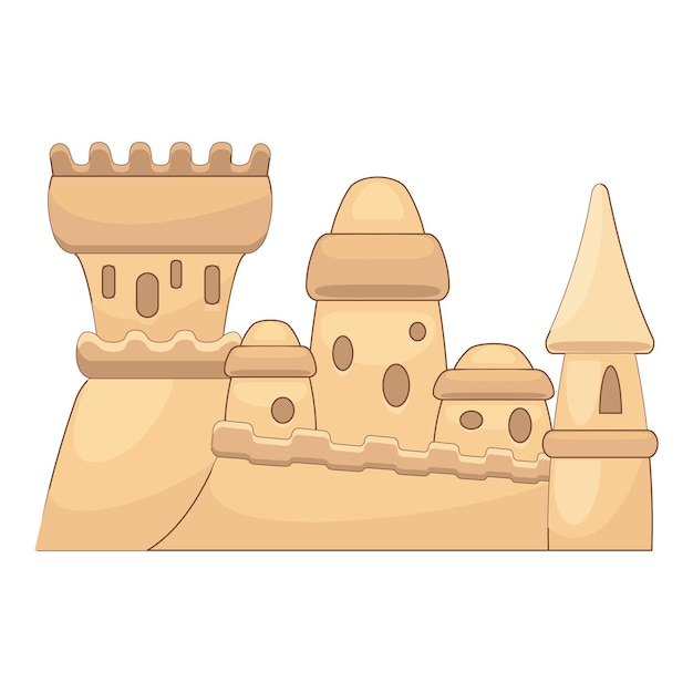 Un gran castillo de arena en la playa.