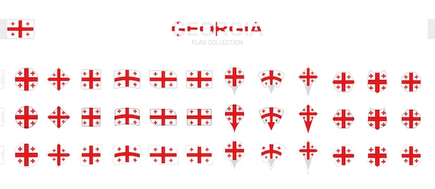 Gran colección de banderas de Georgia de varias formas y efectos.