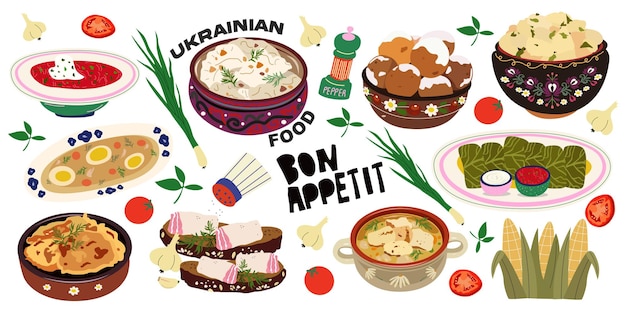 Gran colección de cocina tradicional ucraniana Borscht varenyky holubtsi pampushki deruny