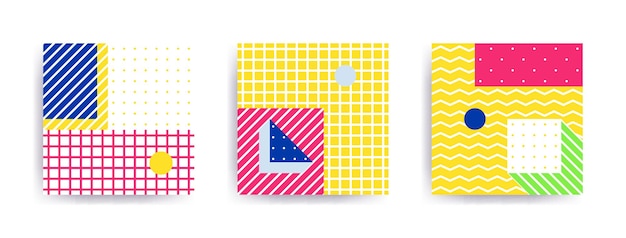 Gran colección con fondos de moda editables para animación, publicidad, banner comercial, flayer, venta, marco. Afiche simple, parches, insignias en estilos mixtos.