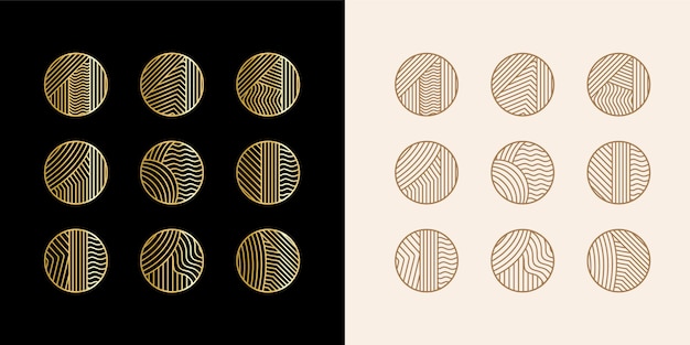 Gran colección de iconos de resaltado de historia de Instagram de arte de línea abstracta para redes sociales vector premium