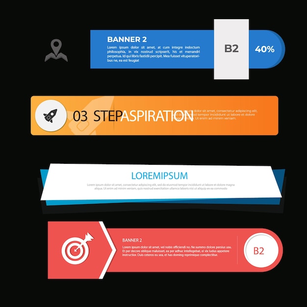 Gran colección de plantillas de diseño de infografía de negocios con opciones, pasos o procesos que se pueden usar