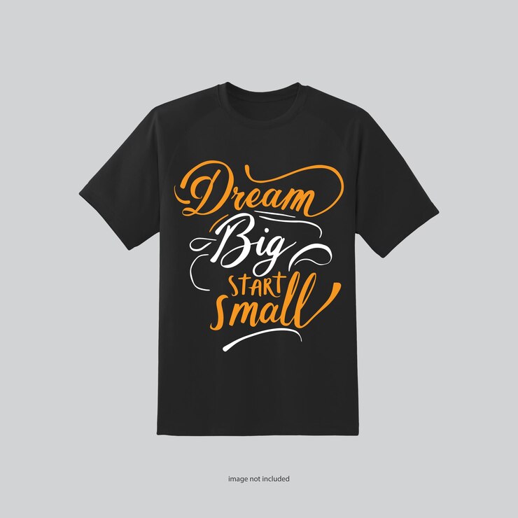 Gran comienzo pequeño inspiración tipografía sueño tee para almas ambiciosas tipografía diseño de camiseta