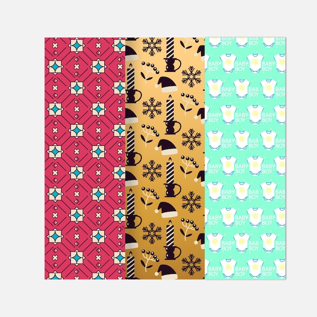 Gran conjunto de 34 diferentes patrones de ornamentación vectorial sin costuras Colección de patrones geométricos en el