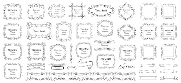 Gran conjunto de elementos gráficos vectoriales para el diseño