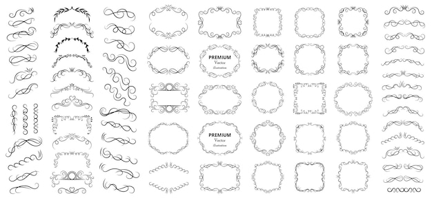 Gran conjunto de elementos gráficos vectoriales para el diseño