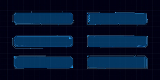 Gran conjunto de elementos hud futuristas ilustración de vector de interfaz de usuario de toque gráfico virtual