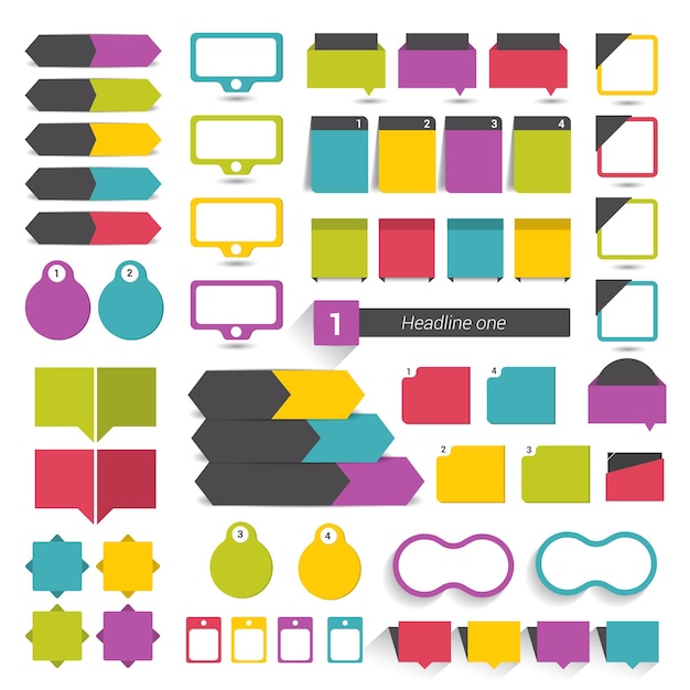 Gran conjunto de elementos infográficos planos Diseño vectorial