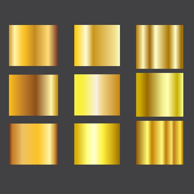 gran conjunto de gradientes de oro metálico conjunto de fondo de textura de lámina de oro bronce de cobre dorado y m