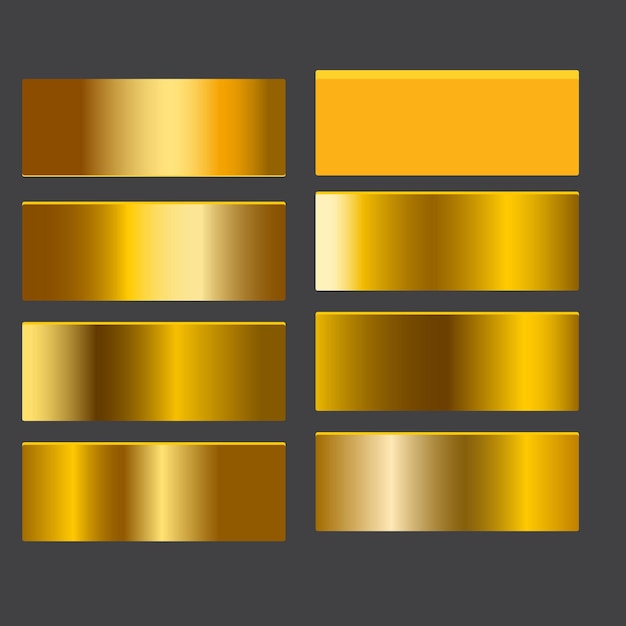 gran conjunto de gradientes de oro metálico conjunto de fondo de textura de lámina de oro bronce de cobre dorado y m
