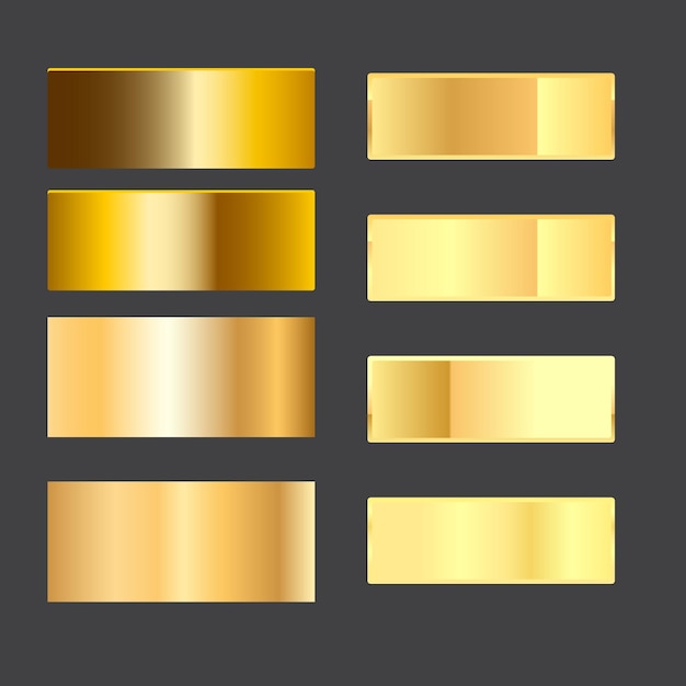 gran conjunto de gradientes de oro metálico conjunto de fondo de textura de lámina de oro bronce de cobre dorado y m