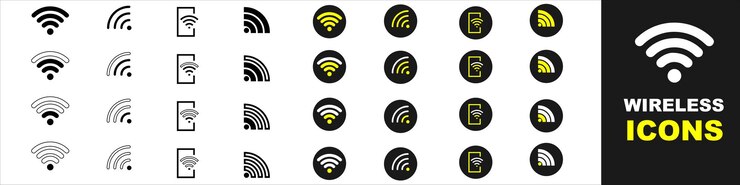 Gran conjunto de iconos inalámbricos y wifi Mejor colección Ilustración vectorial