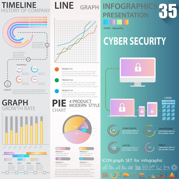 Gran conjunto de infografía