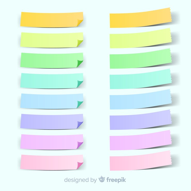 Vector gran conjunto de notas adhesivas en estilo realista