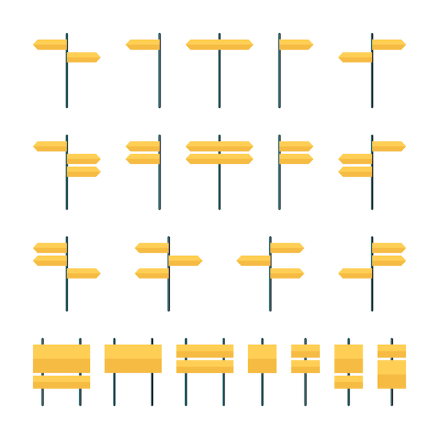 Vector gran conjunto de señales de tráfico.