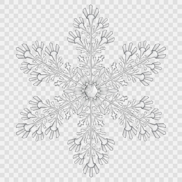 Gran copo de nieve de cristal translúcido.