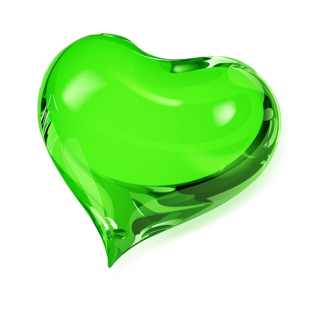 Gran corazón opaco en colores verdes.