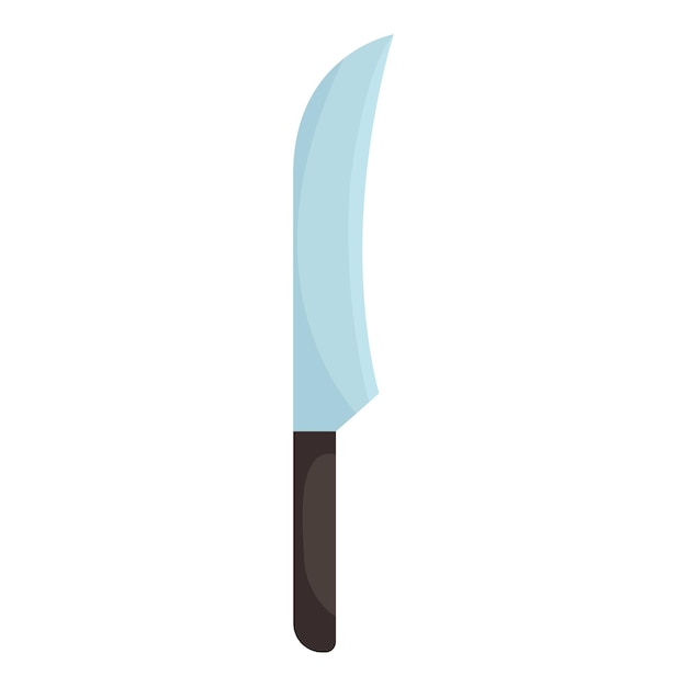 Gran cuchillo de cocina afilado apuntando hacia arriba con mango de madera