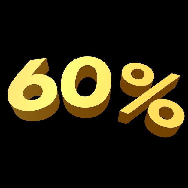 Gran descuento del 60 por ciento texto dorado para negocios