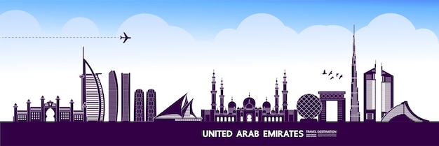 Gran destino de viaje de los emiratos árabes unidos