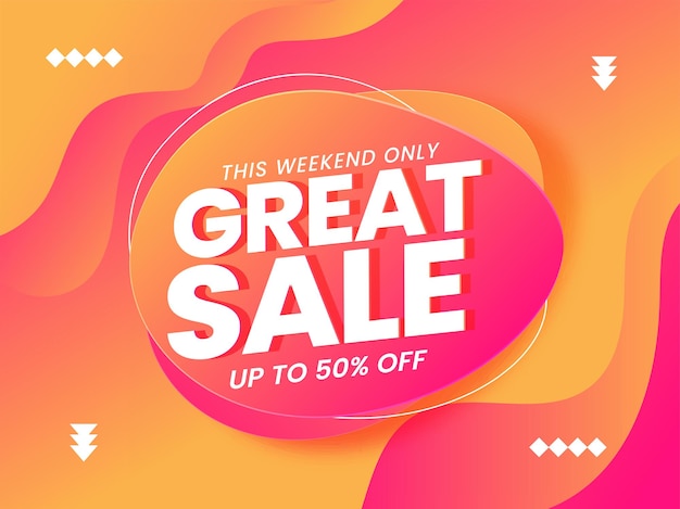 Gran diseño de cartel de venta con oferta de descuento del 50 por ciento
