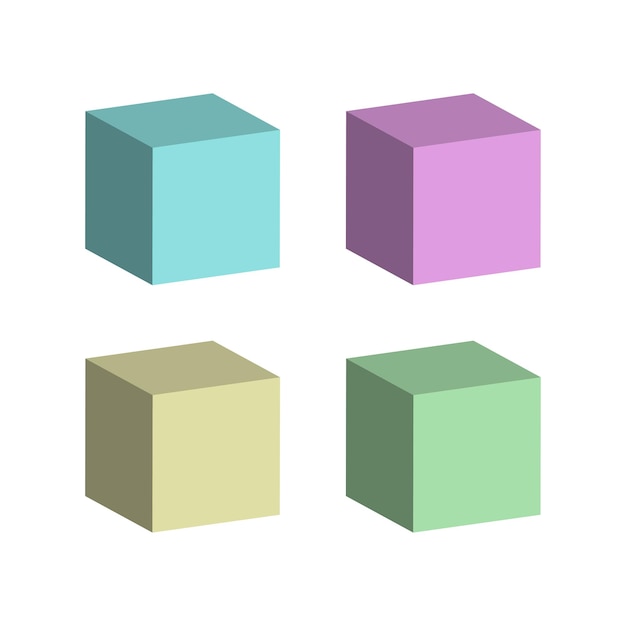 Gran diseño de cubos para cualquier propósito Elemento de diseño Ilustración vectorial