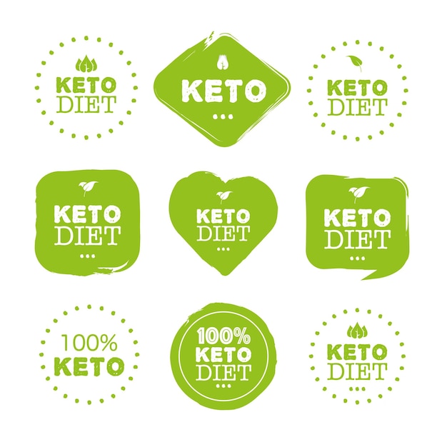 Gran diseño de la dieta cetogénica para cualquier propósito Logotipo de la comida Concepto de alimentación saludable de la dieta Paleo
