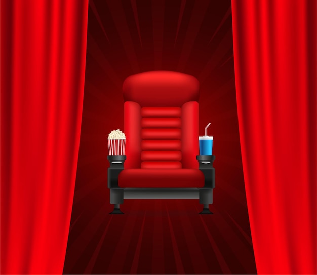 Gran diseño de tiempo de película para cualquier propósito Plantilla de póster de película de cine realista Fondo de banner 3d