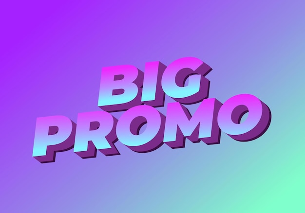 Gran efecto promocional de texto en 3D con buenos colores