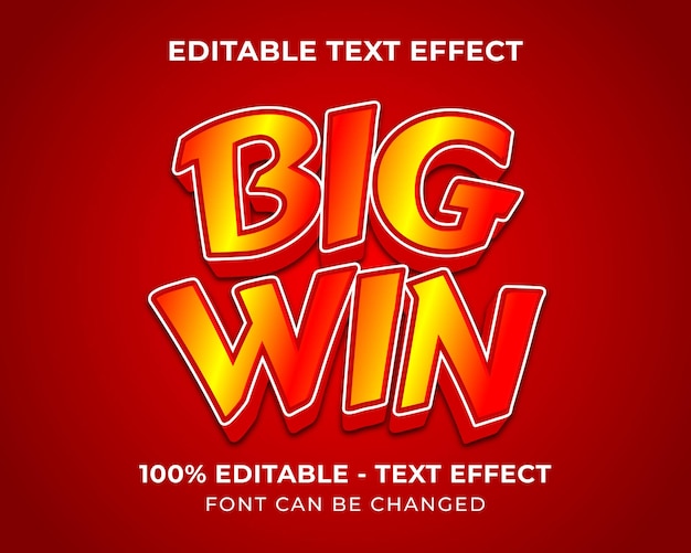 Gran efecto de texto 3D con fondo rojo editable