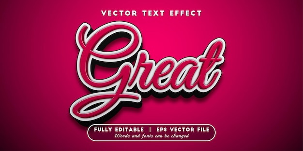 Gran efecto de texto, estilo de texto editable