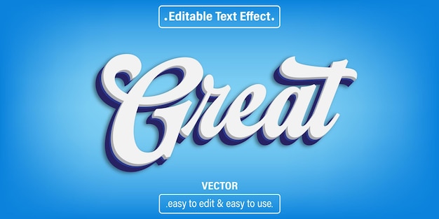 Vector gran efecto de texto, estilo de texto editable